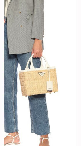 完売人気 プラダ カゴバッグ コピー Wicker and Canvas bag ニューヨーク女性にも大人気!!!!