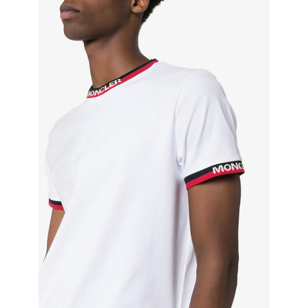 新作【モンクレールスーパーコピー MONCLER】ロゴネック Tシャツ WHITE