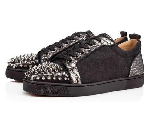 クリスチャンルブタンスーパーコピー ☆AW18☆CHRISTIAN LOUBOUTIN  Juniar Spikes Flat CHARBON