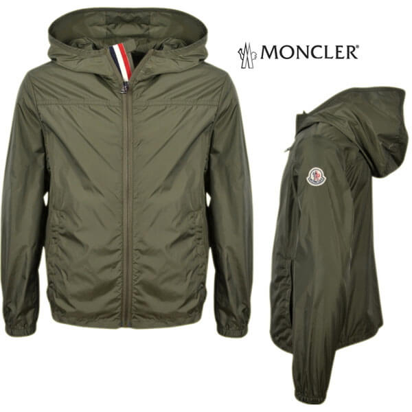 春夏新作☆MONCLER Jr ナイロンブルゾン Khaki ジッパーが2重ついています