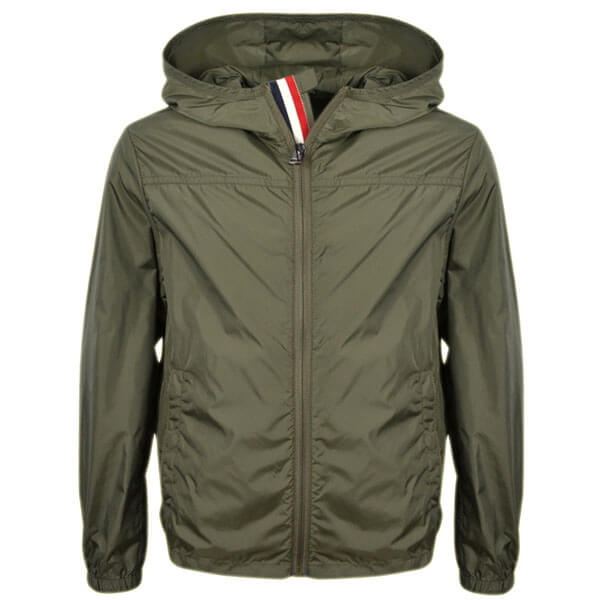 春夏新作☆MONCLER Jr ナイロンブルゾン Khaki ジッパーが2重ついています