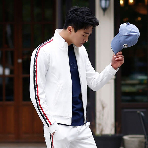 MONCLER 2019 トリコロールライン ロゴ ジャケット IVORY