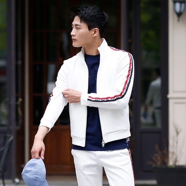 MONCLER 2019 トリコロールライン ロゴ ジャケット IVORY