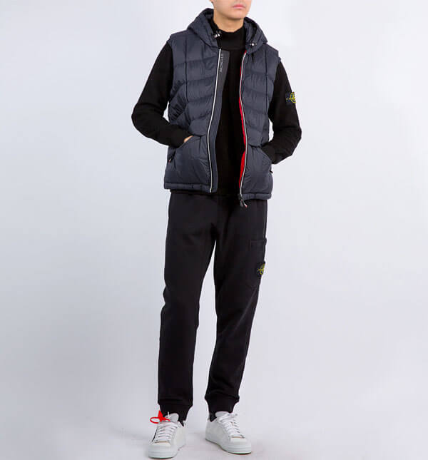 MONCLER】18AW GRENOBLE ROSSINEREフードダウンベストNAVY