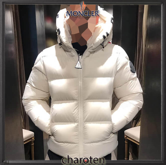 関税送料込 MONCLER DUBOIS ダウンジャケット フードにビッグロゴ☆こなれた感じ