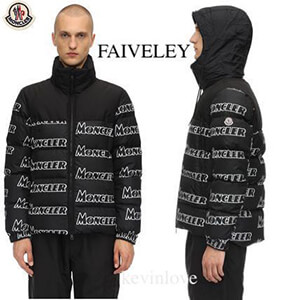 モンクレール 19/20AW ロゴプリントダウン FAIVELEY ブラック