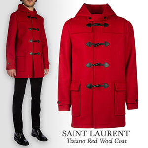 【サンローラン】Tiziano Red Wool Coat