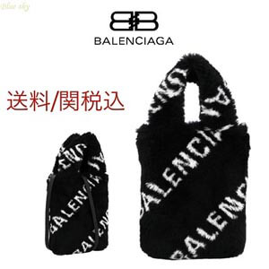 バレンシアガ 偽物◆バレンシアガ◆フェイクファーモコモコトートバッグ