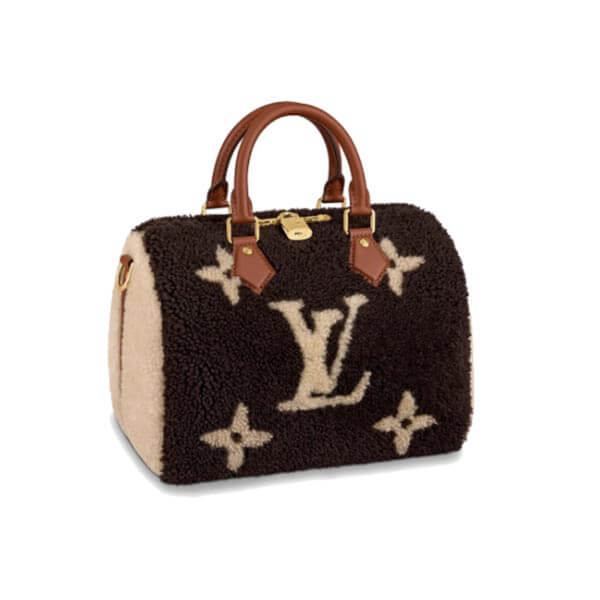 【完売前に新作を先取り！】LV   ルイヴィトンコピー モノグラム スピーディ25 ブラウン モコモコバッグ M55422/M55423