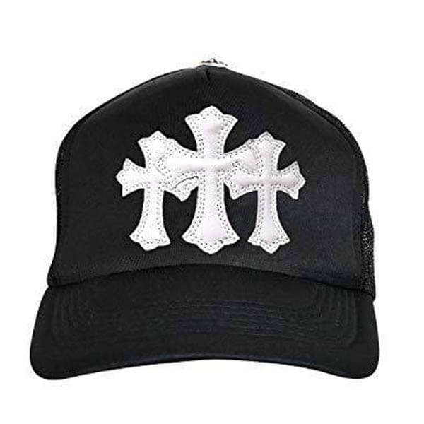 CHROME HEARTS ★クロムハーツ キャップ 偽物 コーデ レプリカ セメタリークロス×ホワイトレザー