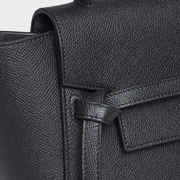 セリーヌ ベルトバッグ ピコ スーパーコピー 2021SS新作 Nano Belt bag / grained calfskin(Black)189003ZVA.38NO