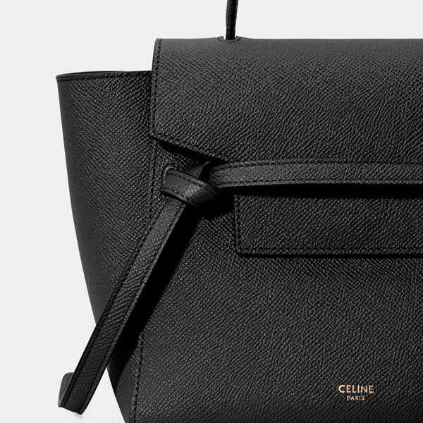 セリーヌ ベルトバッグ ピコ スーパーコピー 2021SS新作 Nano Belt bag / grained calfskin(Black)189003ZVA.38NO