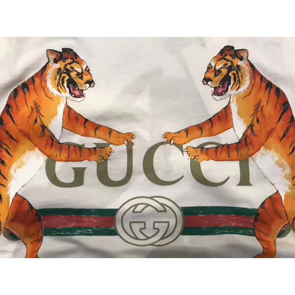 【2020新作】グッチスーパーコピー グッチ TIGER White Tシャツ