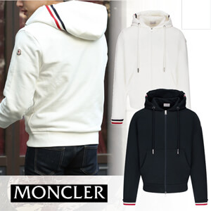 ◆MONCLER モンクレール 偽物 パーカー◆袖ロゴ付き ジップアップ 0918G74200V8007778