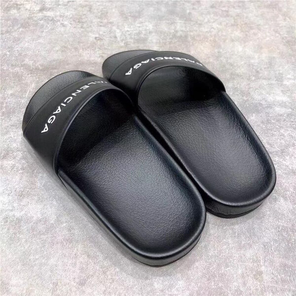 定番人気新作 バレンシアガスーパーコピー バレンシアガ Leather Logo Slides 500573 WAL00 1006