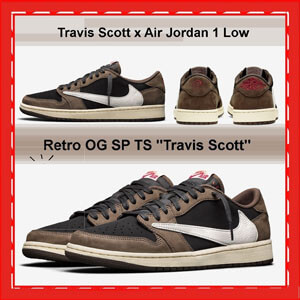 Travis Scott x ナイキ Air Jordan 1 Retro Low 偽物 OG SP Mocha CQ4277-001【ナイキスニーカースーパーコピー】