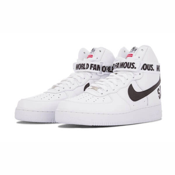 【ナイキ】シュプリーム x ナイキ スニーカー スーパーコピー 激レア シュプリーム Air Force 1 High "World Famous White"698696 100