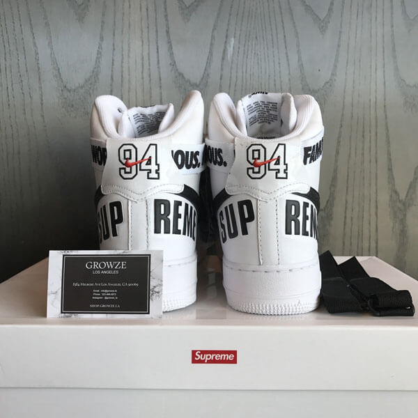 【ナイキ】シュプリーム x ナイキ スニーカー スーパーコピー 激レア シュプリーム Air Force 1 High "World Famous White"698696 100