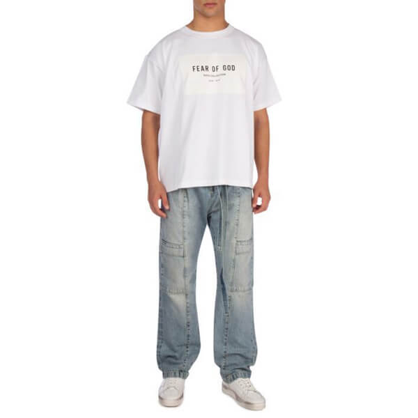 関税・送料込 FEAR OF GOD WHITE COTTON Tシャツ