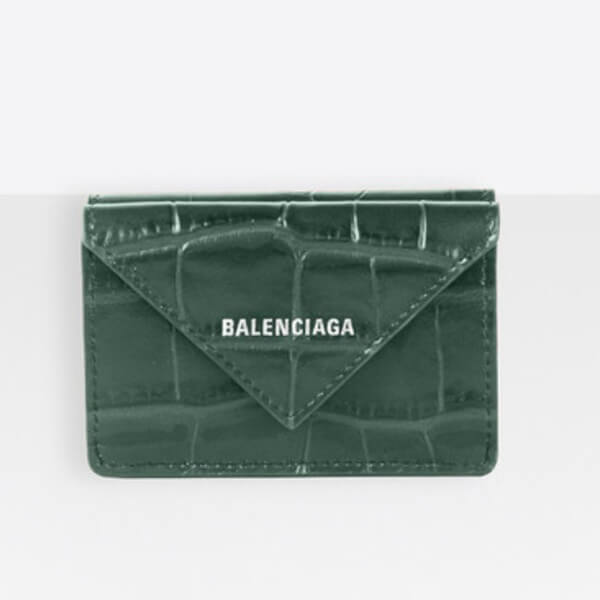 新作★バレンシアガ★ Papier mini wallet クロコダイル★3つ折り財布/クロコ 3914460R70N4260