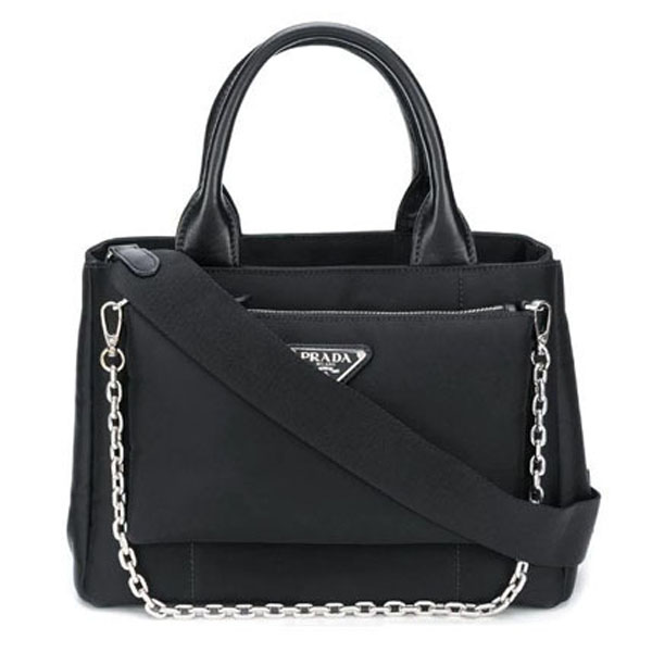 着脱ポーチ付き Prada ナイロン+レザーTote 1BG364_UKW_F0002_V_OOT