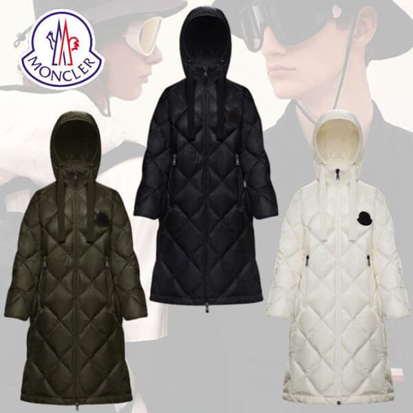 【20AW】モンクレール 偽物 ダウン MONCLER 入手困難 DUROC ロゴ入 ロング丈 リボン付 3色 0931D20000C0459999