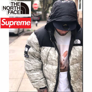 シュプリーム 偽物 シュプリーム The North Face Paper Print Nuptse Jacket