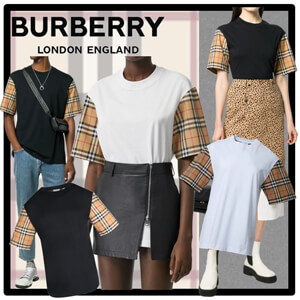 バーバリー Tシャツ コピー★BURBERRY★Vintage Check Detail Cotton T-shirt