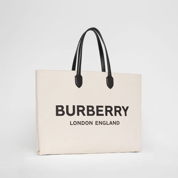 【BURBERRY】バーバリー  キャンバストートバッグ コピー ロゴデティール