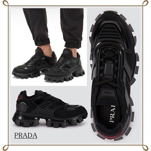 【PRADA】クラウドバストサンダー 偽物 ニット スニーカー 2EG2933KZUF0002