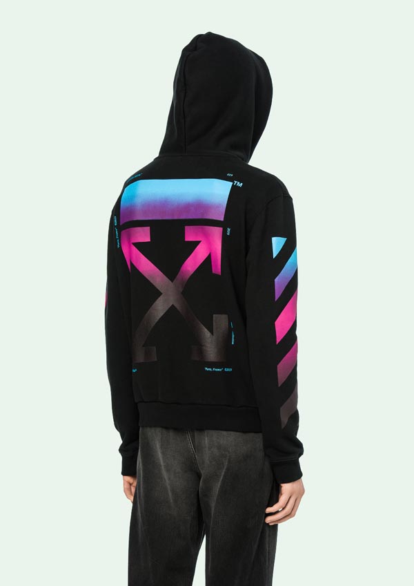 オフ ホワイト レプリカ パーカー 激安通販 OFF WHITE BLACK GRADIENT ZIPPED HOODIE