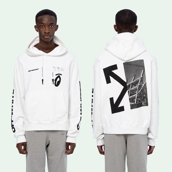 ホワイト オフ ホワイト レプリカ パーカー 通販 OFF WHITE 19FW SPLITTED ARROWS OVER HOODIE