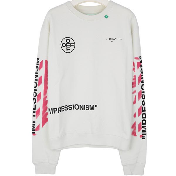 ホワイト オフ ホワイト パーカー 偽物 Off-White 19SS DIAG STENCIL トレーナー_WHITE