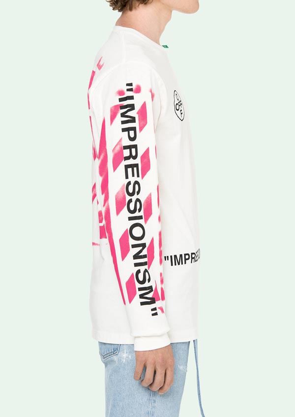 ホワイト オフ ホワイト パーカー 偽物 Off-White 19SS DIAG STENCIL トレーナー_WHITE