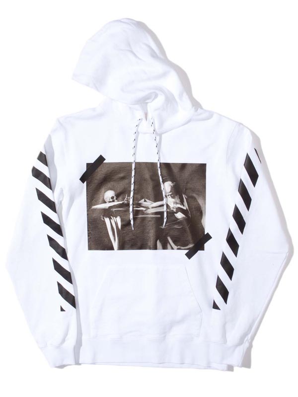 ホワイト オフ ホワイト パーカー 偽物激安 OFF WHITE SKULL CARAVAGGIO DIAGONALS HOODIE PARKA