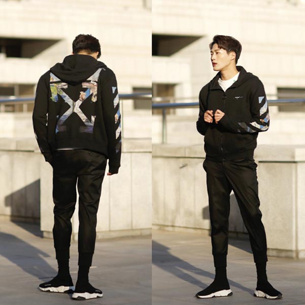 オフ ホワイト パーカー レプリカ【OFFWHITE】日本完売!19SS/DIAG ARROWS ZIP HOODIE/White/Black