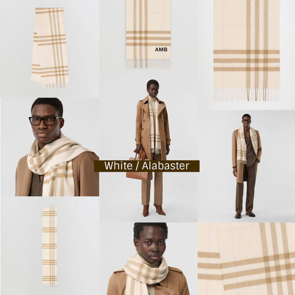 【Burberry】マフラー チェック 16色展開 カシミヤ フリンジ