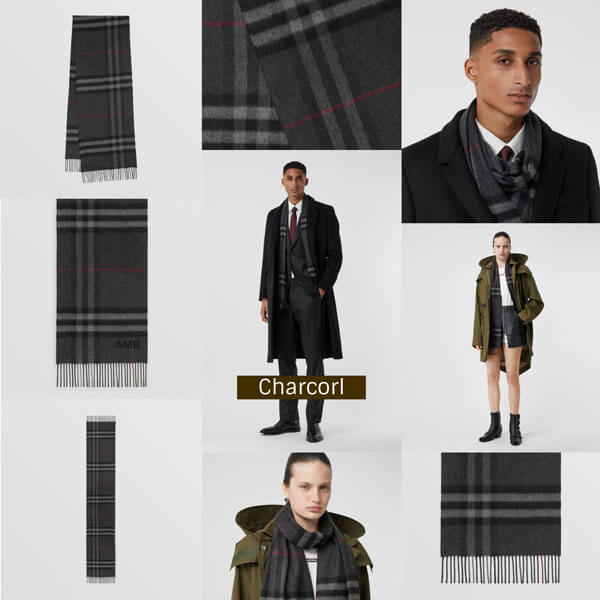 【Burberry】マフラー チェック 16色展開 カシミヤ フリンジ