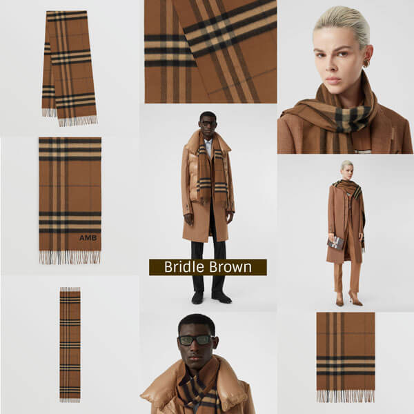 【Burberry】マフラー チェック 16色展開 カシミヤ フリンジ