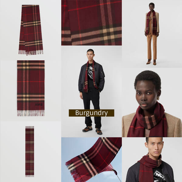 【Burberry】マフラー チェック 16色展開 カシミヤ フリンジ