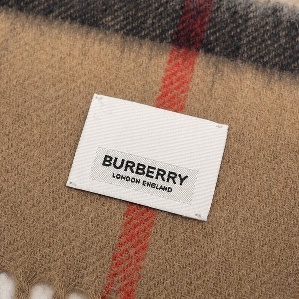 【関税込】国内即発 BURBERRY チェック&ロゴ カシミアマフラー 8024480A1189