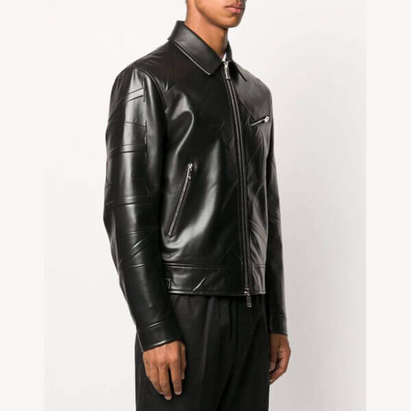 VALENTINO レザー ジャケット VLTN GRID SMOOTH LEATHER JACKET