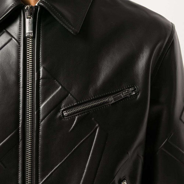 VALENTINO レザー ジャケット VLTN GRID SMOOTH LEATHER JACKET