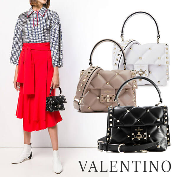 【VALENTINO】キャンディスタッズ ナッパ ミニ ハンドバッグ TW0B0D01