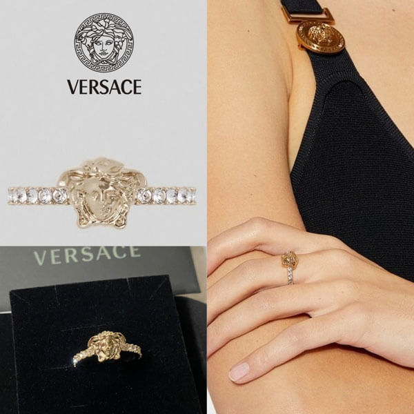 Versace メドゥーサ スワロフスキー バンド リング