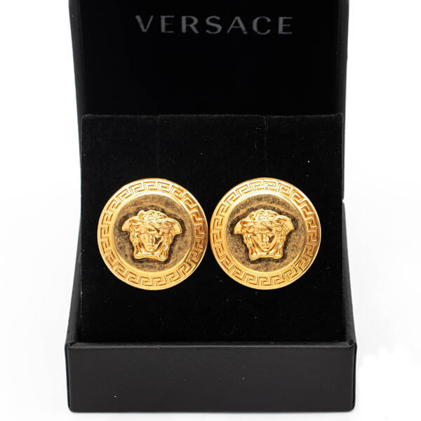 関税込VERSACE トリビュート メドゥーサ スタッズピアス UNISIEX