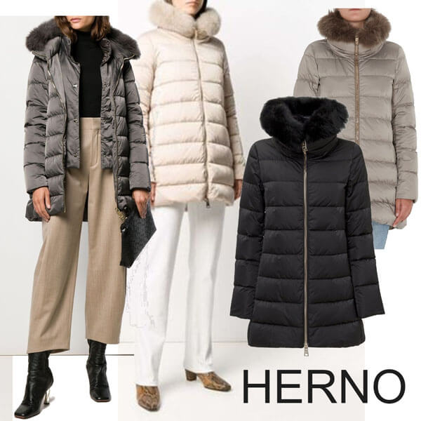 HERNO★FOXファートリムレイヤードダウン PI0670D12170