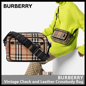 【バーバリー】Vintage Check and Leather Crossbody Bag 8010152
