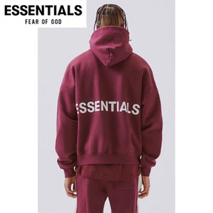 FW21 FOG FEAR OF GOD ESSENTIALS PULLOVER HOODIE BURGUNDY