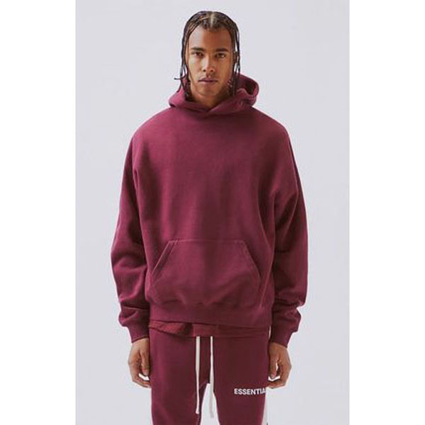 FW21 FOG FEAR OF GOD ESSENTIALS PULLOVER HOODIE BURGUNDY